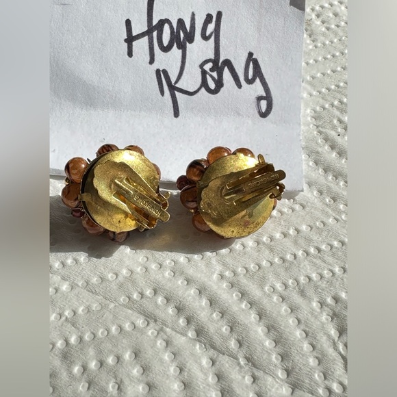 Vintage Boho HongKong Earrings and Necklace with 2 Bamboo Bangles - Picture 7 of 11